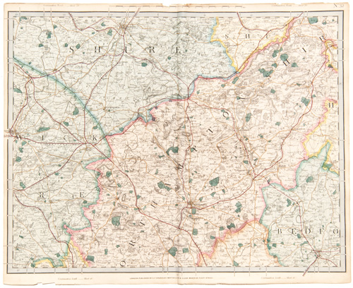 antique map of England, Wales and Scotland Railways and Stations Cruchley 1862